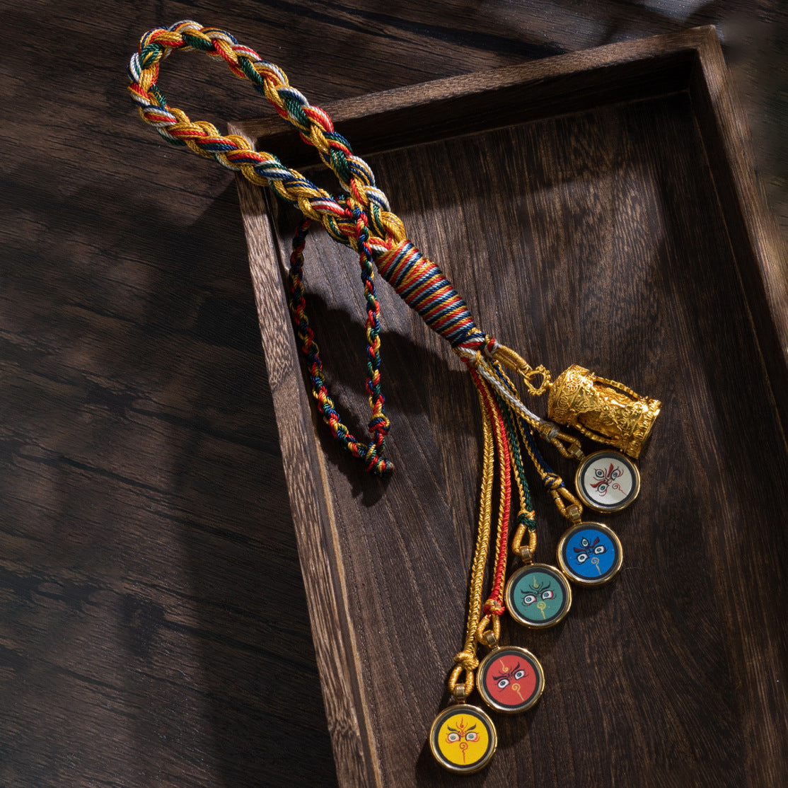 Tibetan Five Jambhala Deities Handmade Car Charm Set