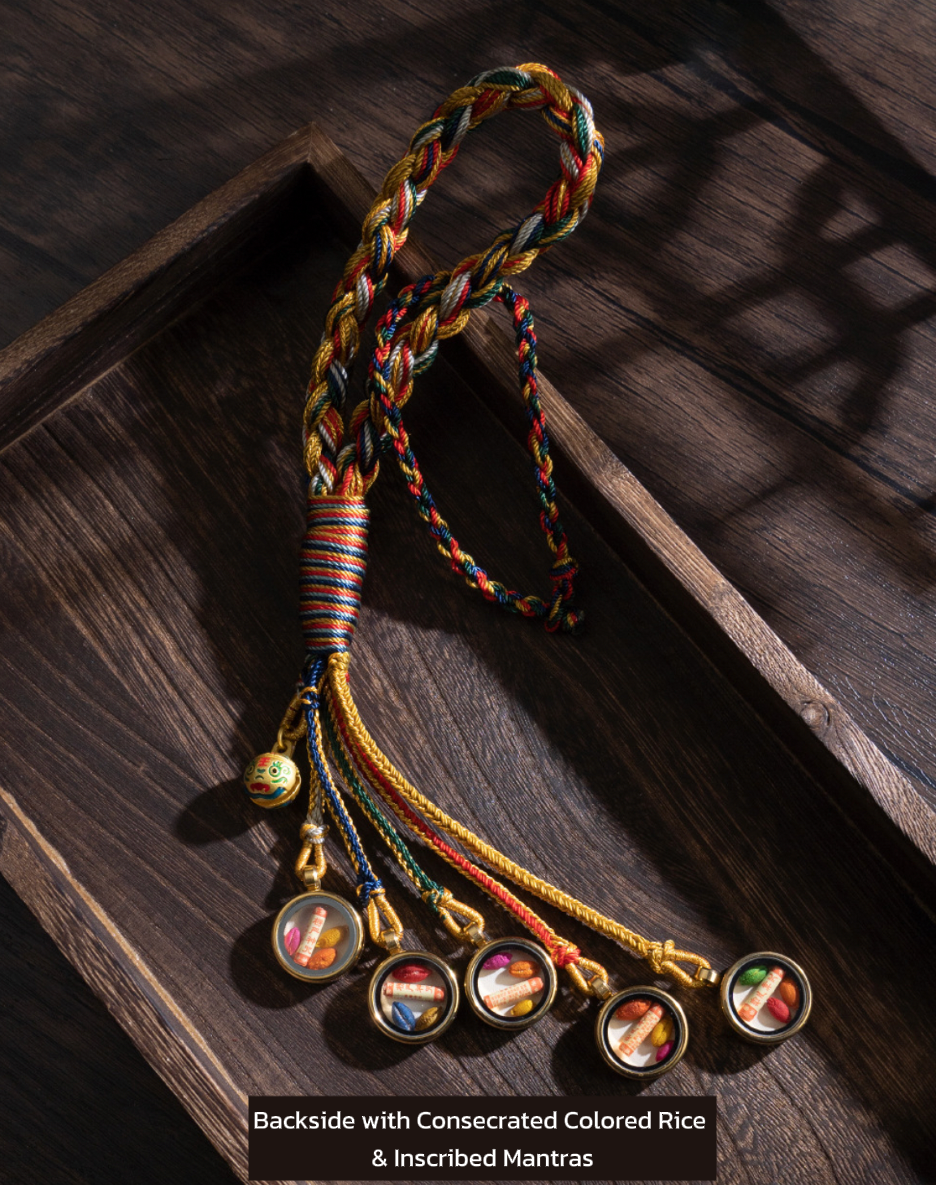 Tibetan Five Jambhala Deities Handmade Car Charm Set