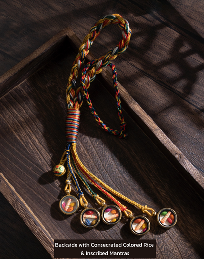 Tibetan Five Jambhala Deities Handmade Car Charm Set